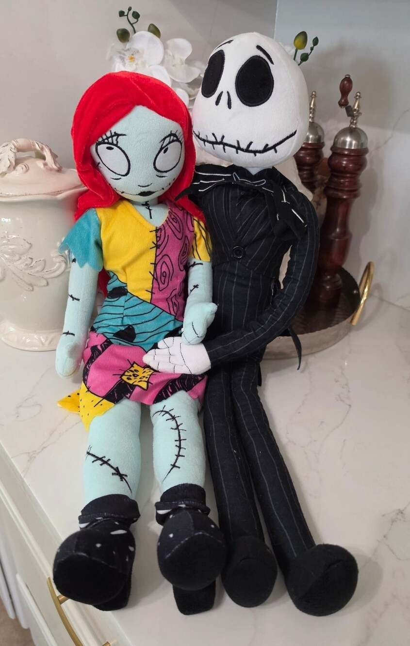 Disney Tim Burton's The Nightmare Before Christmas Jack &  Sally Plush Dolls Set